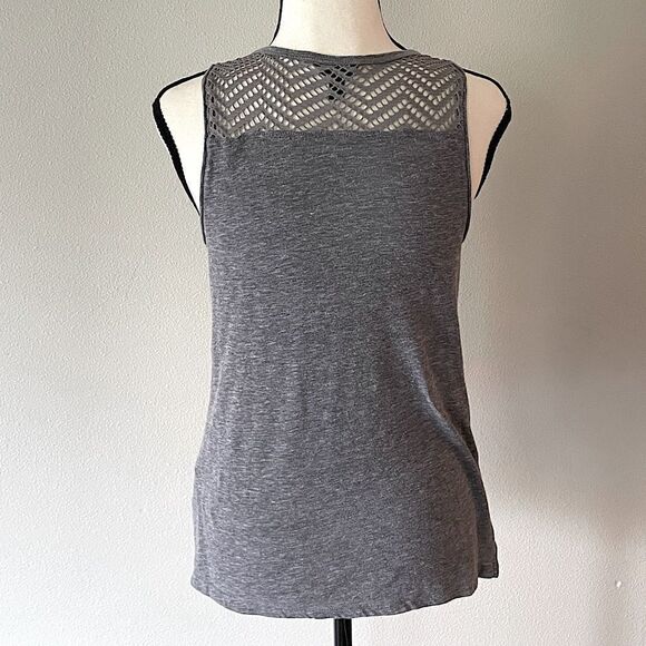 Aeropostale Gray with Lace Back Detail, Sleeveless Tank. Size XS. - Picture 2 of 6